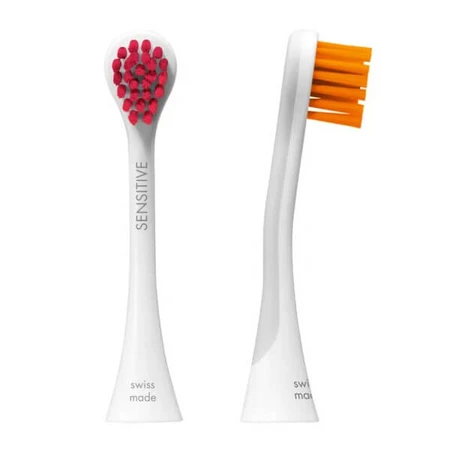 Curaprox Hydrosonic Sensitive, tête de brosse à dents de couleur pour Hydrosonic, magenta/orange, 2 pcs.