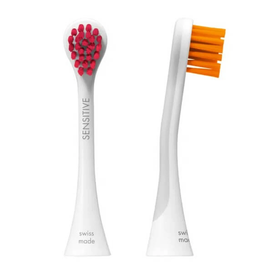 Curaprox Hydrosonic Sensitive, tête de brosse à dents de couleur pour Hydrosonic, magenta/orange, 2 pcs.