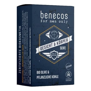 Benecos For Men Only, jabón natural facial y corporal en pastilla para hombre, 75 g