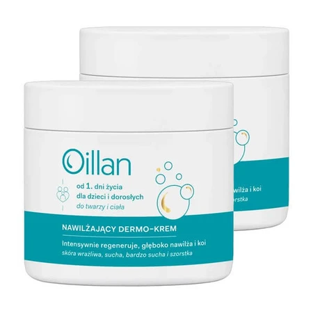 Lot de 2 x Oillan, dermo-crème hydratante, 500 ml