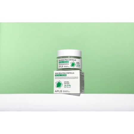 APLB Crema Facial AHA BHA PHA Centella, crema facial exfoliante y calmante con ácidos y Centella Asiática, 55 ml