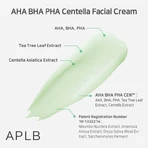 APLB Crema Facial AHA BHA PHA Centella, crema facial exfoliante y calmante con ácidos y Centella Asiática, 55 ml