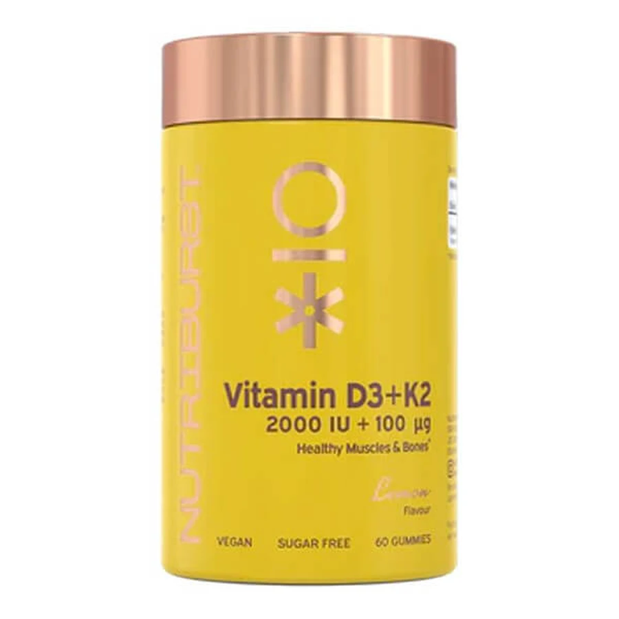 Nutriburst Vitamine D3 + K2, bonbons, goût citron, 60 pcs.