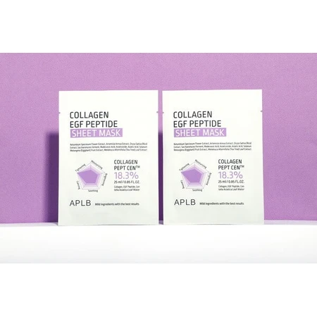 APLB Collagen EGF Peptide Sheet Mask, Gesichtsmaske mit Kollagen und EGF-Peptiden, 25 ml