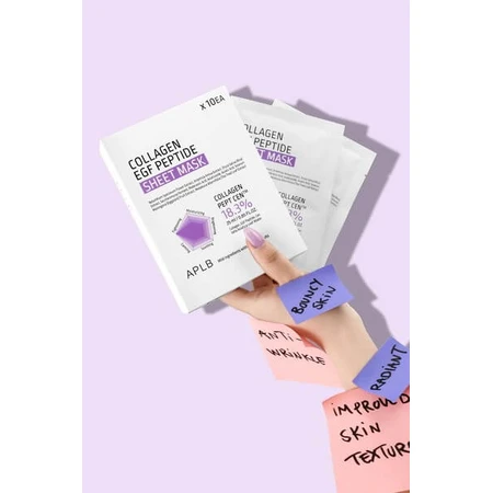 APLB Collagen EGF Peptide Sheet Mask, Gesichtsmaske mit Kollagen und EGF-Peptiden, 25 ml