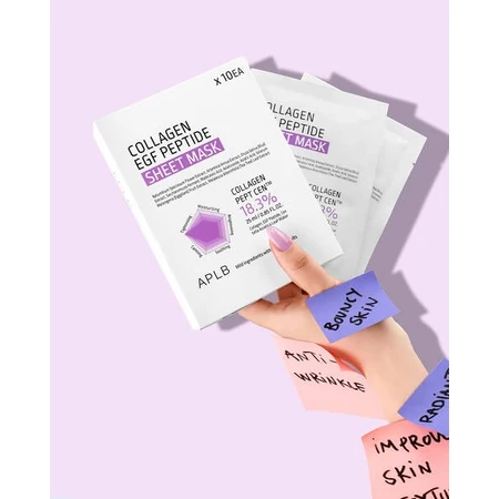APLB Collagen EGF Peptide Sheet Mask, Gesichtsmaske mit Kollagen und EGF-Peptiden, 25 ml