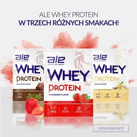 ALE Whey Protein Strawberry Flavor, powder, 30 g