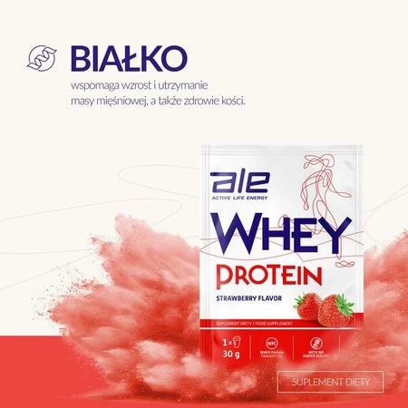 ALE Whey Protein Strawberry Flavor, powder, 30 g