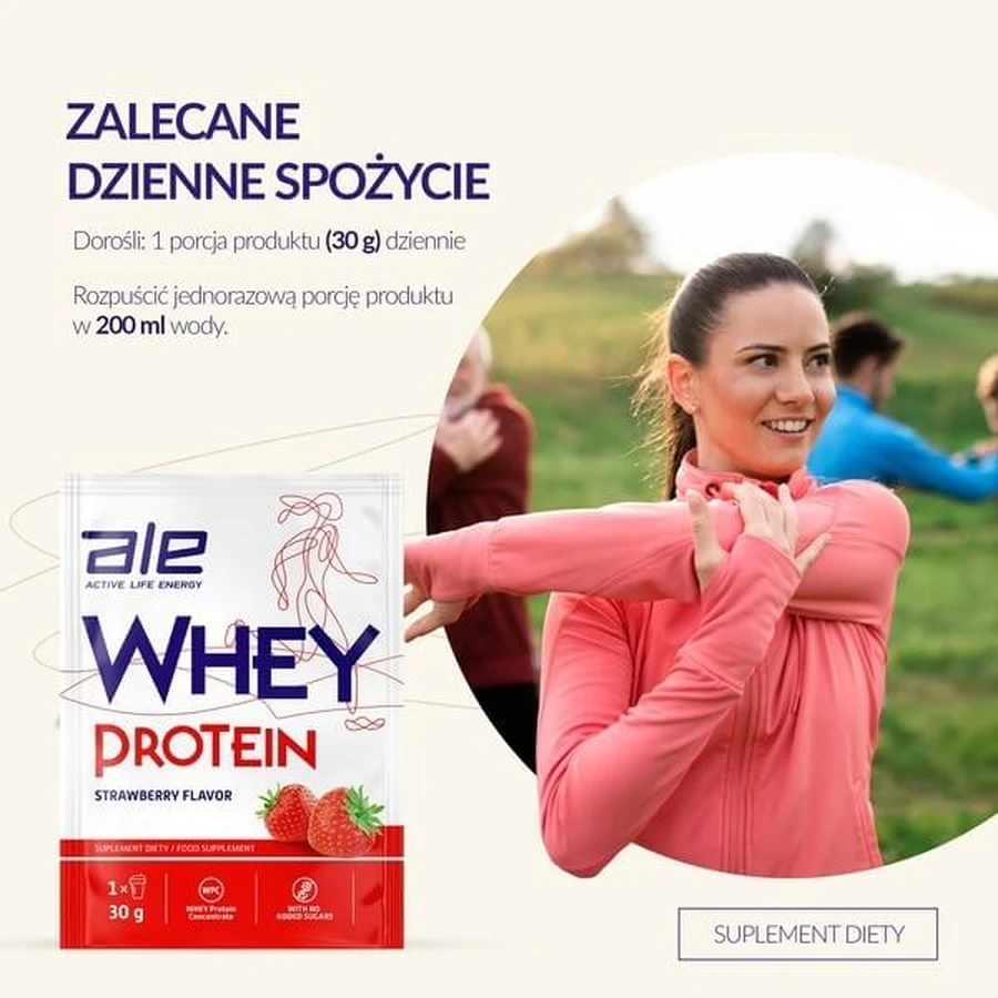 ALE Whey Protein Strawberry Flavor, powder, 30 g