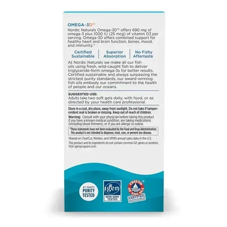 Nordic Naturals, Omega-3D 690 mg, capsules, lemon flavor, 120 pcs.