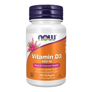 Now Foods, Vitamina D-3, 400 UI, cápsulas, 180 uds.