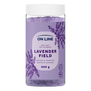 On Line Lavendelfeld, entspannendes Badesalz mit Lavendel- und Kamillenextrakt, 800 g