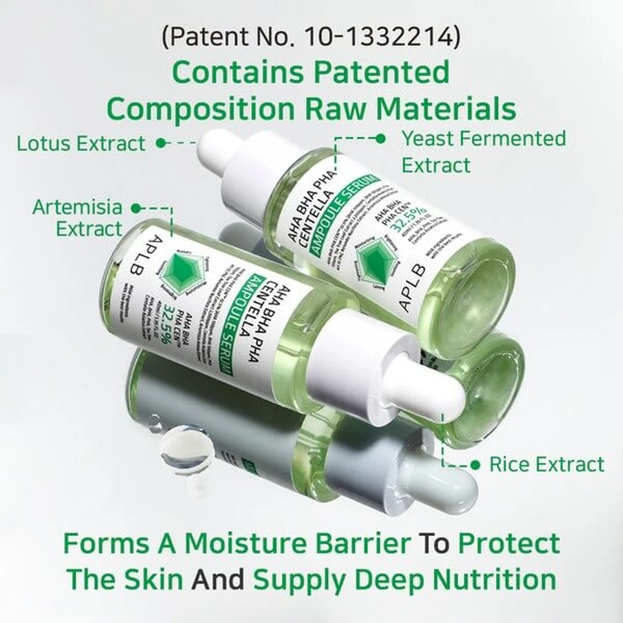 APLB AHA BHA PHA Centella Ampolla, suero facial, 40 ml.