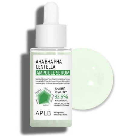 APLB AHA BHA PHA Centella Ampolla, suero facial, 40 ml.