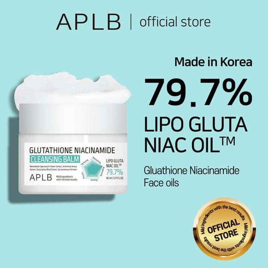 APLB Glutathione Niacinamide Cleansing Balm, makeup remover balm with glutathione and niacinamide, 80 ml