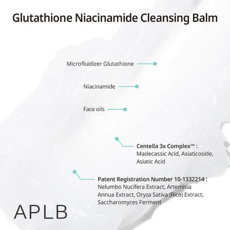 APLB Glutathione Niacinamide Cleansing Balm, makeup remover balm with glutathione and niacinamide, 80 ml