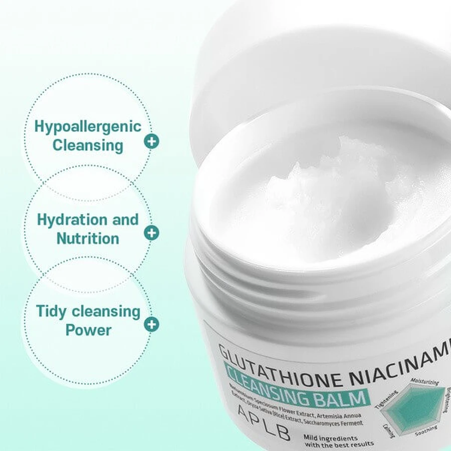 APLB Glutathione Niacinamide Cleansing Balm, makeup remover balm with glutathione and niacinamide, 80 ml