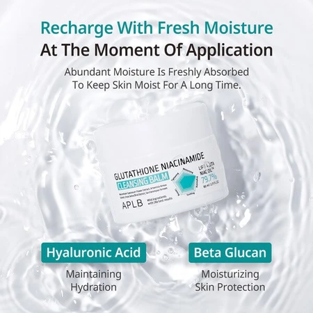 APLB Glutathione Niacinamide Cleansing Balm, makeup remover balm with glutathione and niacinamide, 80 ml
