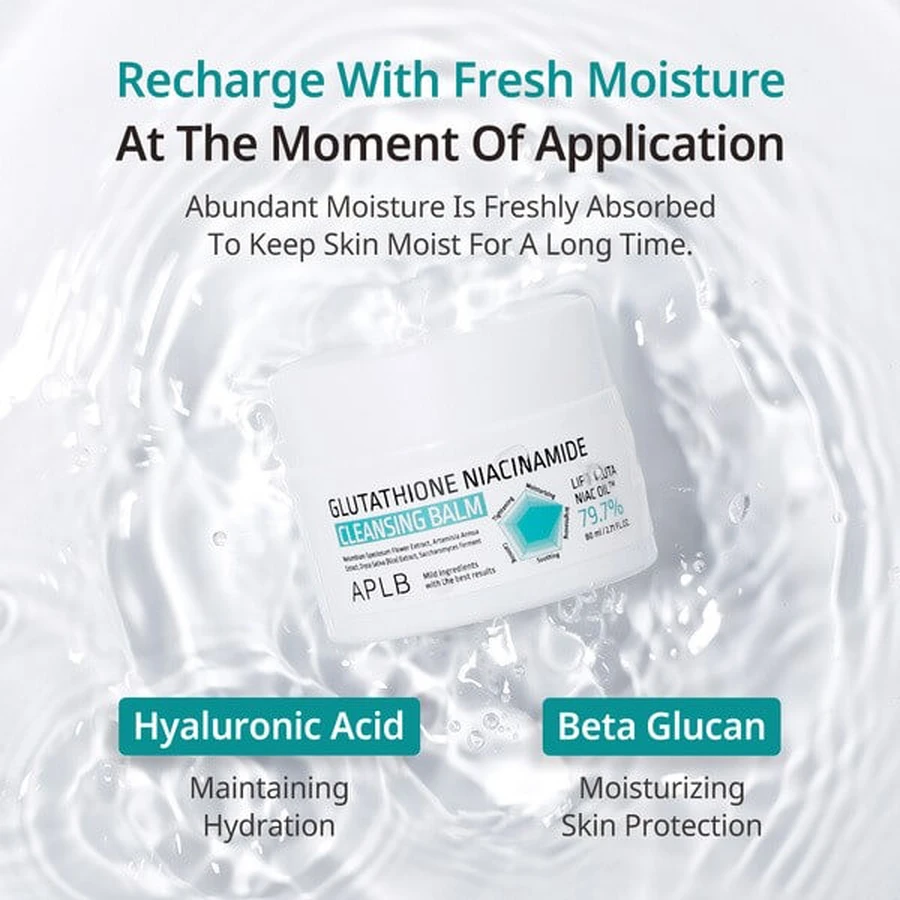 APLB Glutathione Niacinamide Cleansing Balm, makeup remover balm with glutathione and niacinamide, 80 ml
