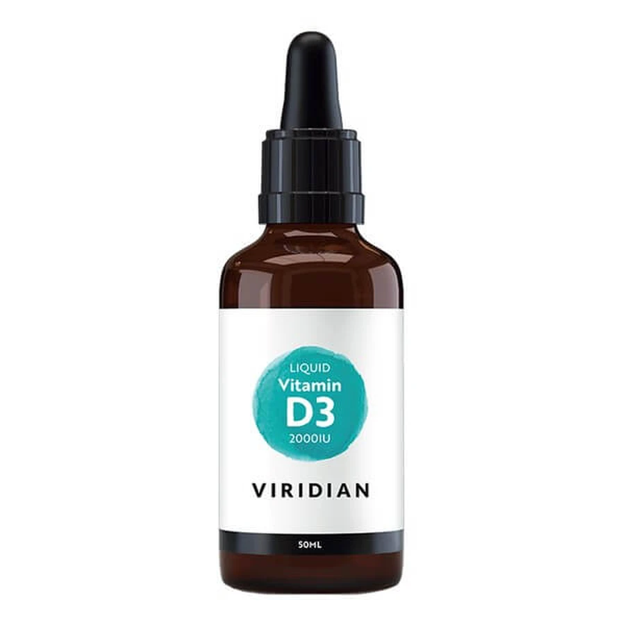 Viridian, Vitamina D3 2000IU (vegana), líquido, 50 ml