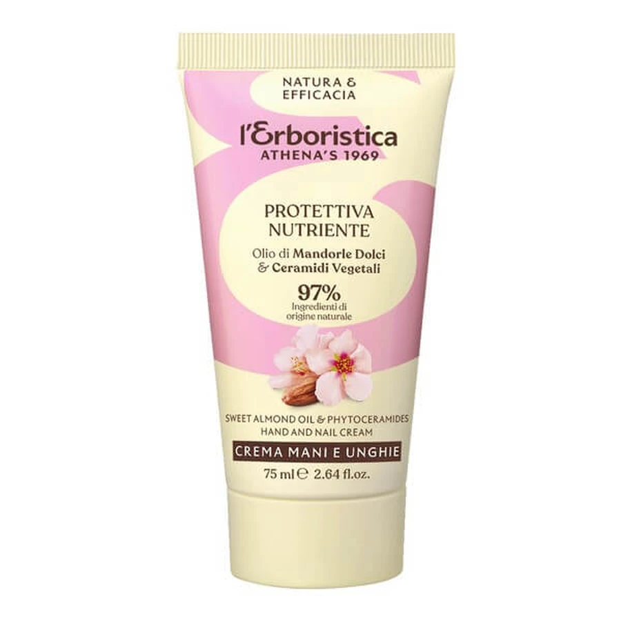 L'Erboristica, crema para manos y uñas con aceite de almendras dulces, 75 ml