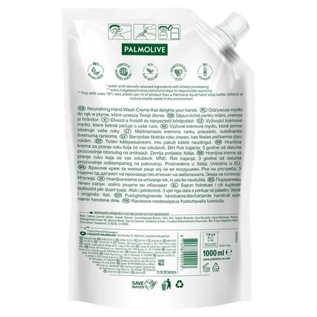 Palmolive, Milk &amp ; Honey, savon liquide, recharge, 1000 ml