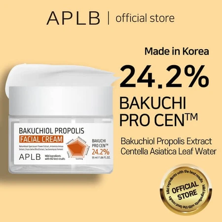 APLB Bakuchiol Propolis Gezichtscrème, verzachtende gezichtscrème met bacuchiol en propolis, 55 ml
