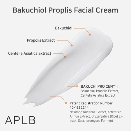 APLB Bakuchiol Propolis Gezichtscrème, verzachtende gezichtscrème met bacuchiol en propolis, 55 ml