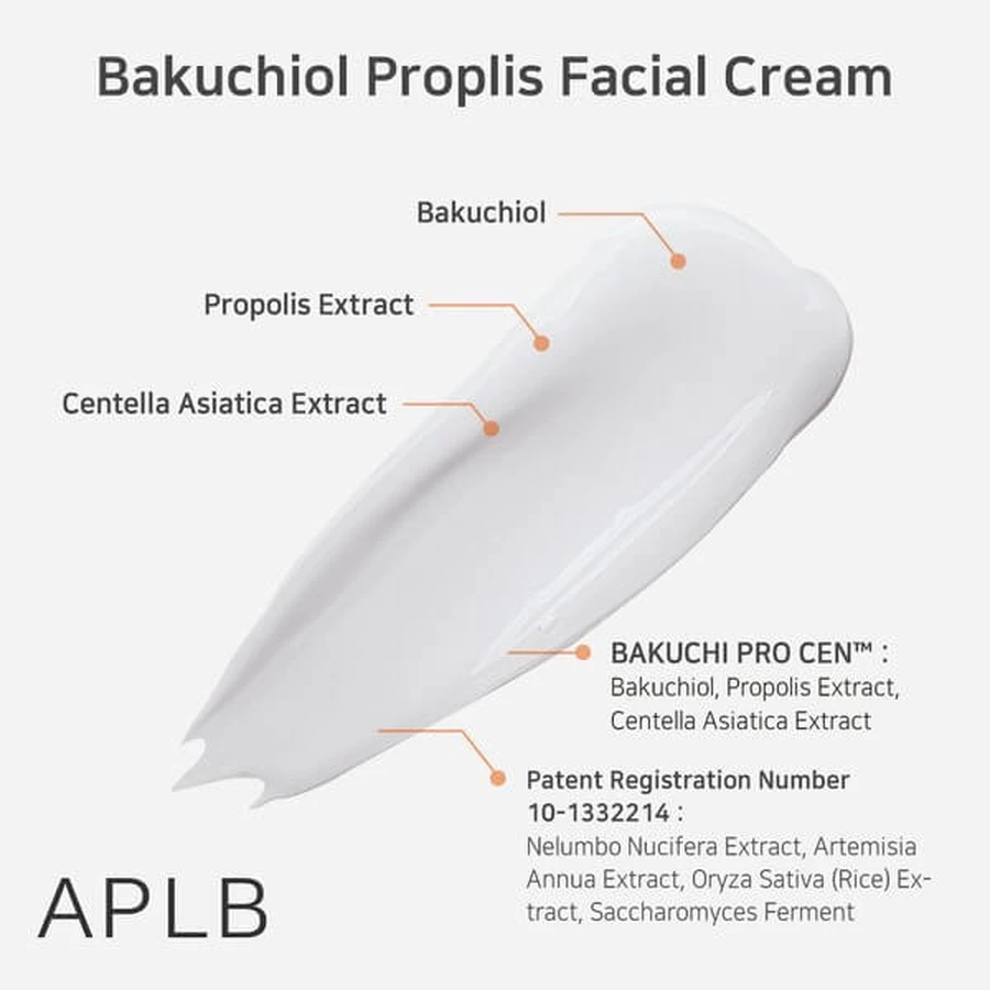 APLB Bakuchiol Propolis Gezichtscrème, verzachtende gezichtscrème met bacuchiol en propolis, 55 ml