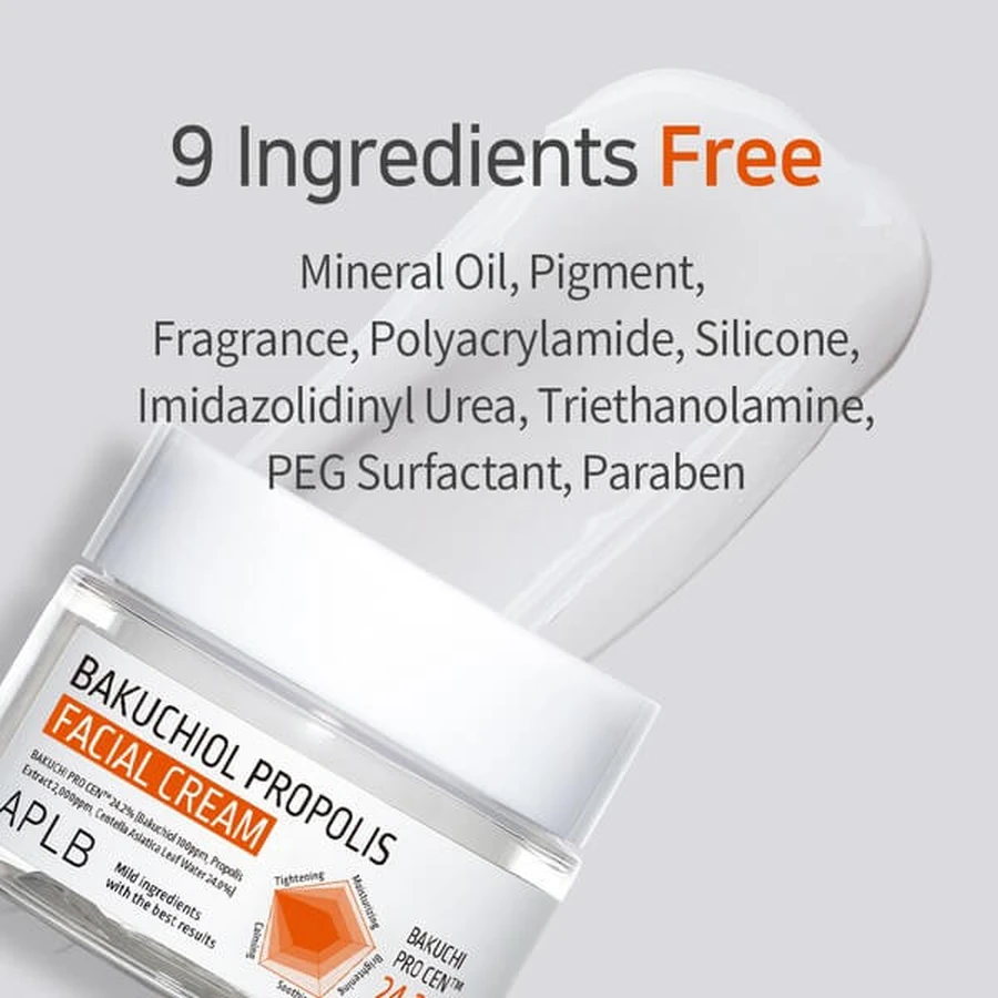 APLB Bakuchiol Propolis Gezichtscrème, verzachtende gezichtscrème met bacuchiol en propolis, 55 ml