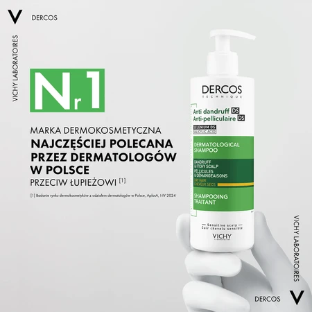 Dercos DS Set, Anti-Schuppen-Shampoo, trockenes Haar, 390 ml + Nachfüllpackung, 390 ml