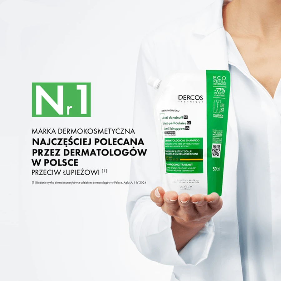 Dercos DS Set, Anti-Schuppen-Shampoo, trockenes Haar, 390 ml + Nachfüllpackung, 390 ml