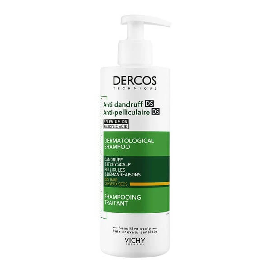 Dercos DS Set, Anti-Schuppen-Shampoo, trockenes Haar, 390 ml + Nachfüllpackung, 390 ml