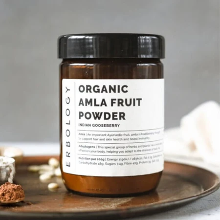Erbology Organic Amla Fruit Powder, powder, 90 g