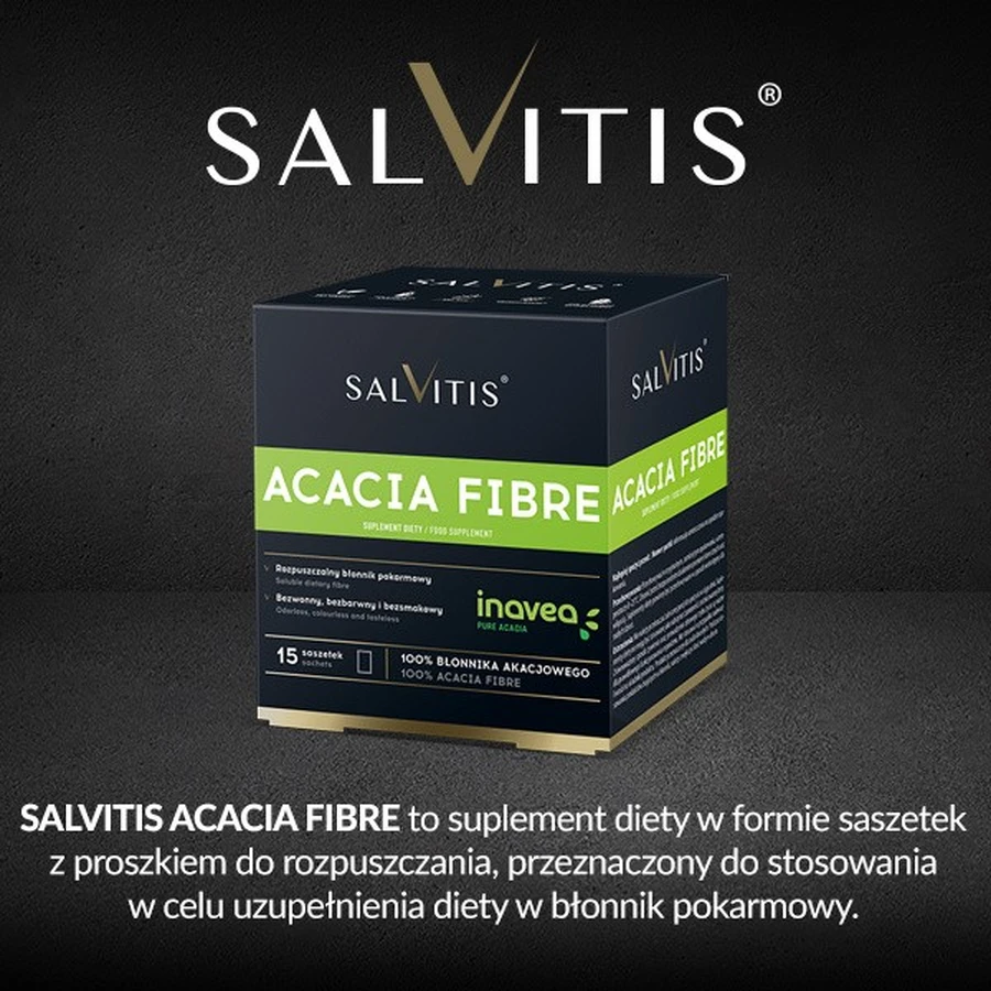 Salvitis Acacia Fibra (Fibra de Acacia), sobres de polvo, 15 uds.