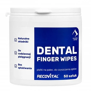 Recovital Dental Finger Wipes, gebitsreinigingsdoekjes voor huisdieren, 50 stuks.