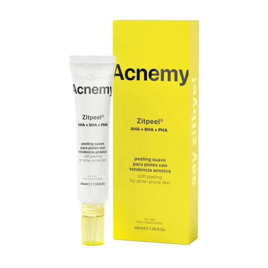 Acnemy Zitpeel AHA + BHA + PHA Overnight Treatment, traitement exfoliant, 40 ml.
