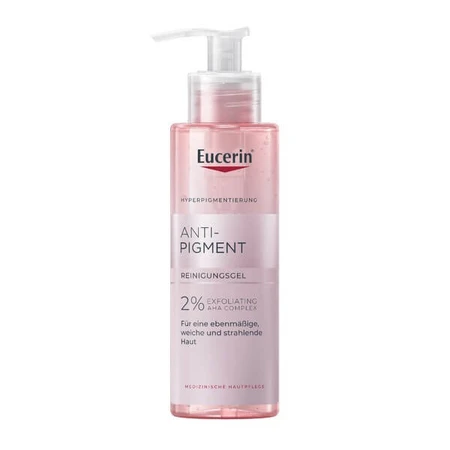 Eucerin Anti-Pigment, gel limpiador facial con complejo ácido AHA al 2%, 200 ml