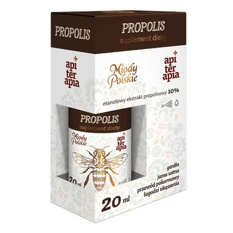 Propolis, extrait éthanolique de propolis 10%, gouttes, 20 ml