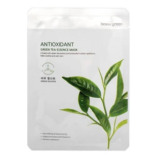 Beauugreen Green Tea Essence Mask, antioxidant sheetmasker, 23 g