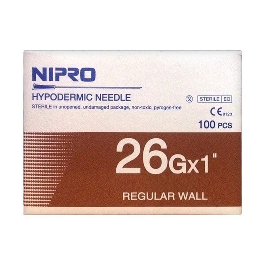 Nipro Needle, aiguilles, 26G, 0.45x12 mm (HN 2613 ET), 100 pcs.