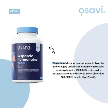Osavi Mannelijke Hormoon Ondersteuning, capsules, 90 stuks.