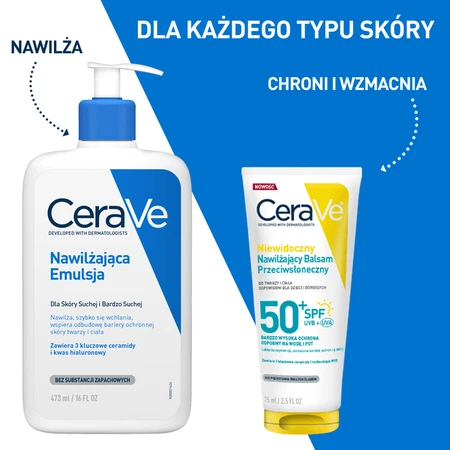 CeraVe, loción solar hidratante invisible SPF50+, 75 ml