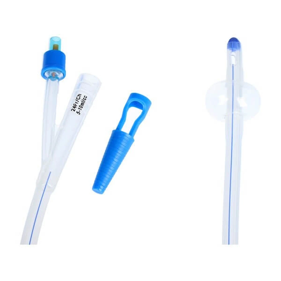 Esquema, catéter urológico Foley'a, de dos vías con válvula de plástico y marcador de contraste, CH 24/5-10 ml, 1 ud.