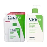 CeraVe set, moisturizing emulsion for normal and dry skin, 473 ml + refill pack, refill, 473 ml