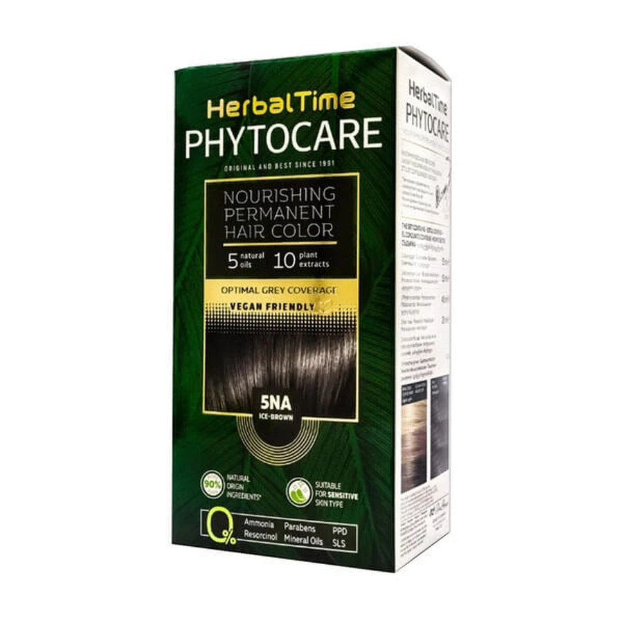 Herbal Time Phytocare, tintura per capelli 5NA, marrone ghiaccio, 130 ml