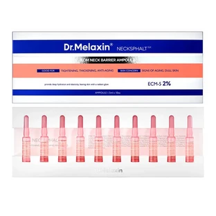 Dr.Melaxin Necksphalt ECM Neck Barrier Ampoule, ampollas para el cuidado de la piel del cuello, 10 x 1,5ml