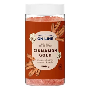 On Line Cinnamon Gold, sal de baño calentadora con aroma de canela, 800 g
