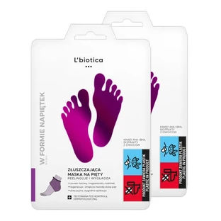 Set van 2 x L`Biotica, scrub hielmasker in de vorm van geweekte pads, 1 paar