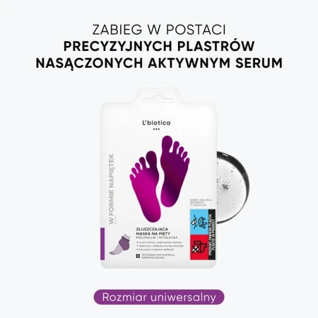 Set van 2 x L`Biotica, scrub hielmasker in de vorm van geweekte pads, 1 paar